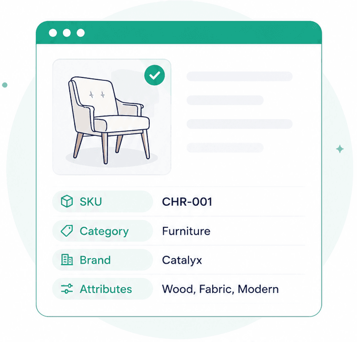Digital identity illustration — product catalogue card